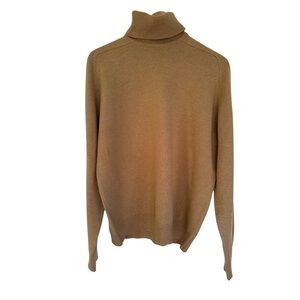 Alan Paine Camel Turtleneck Sweater - Classic Knit